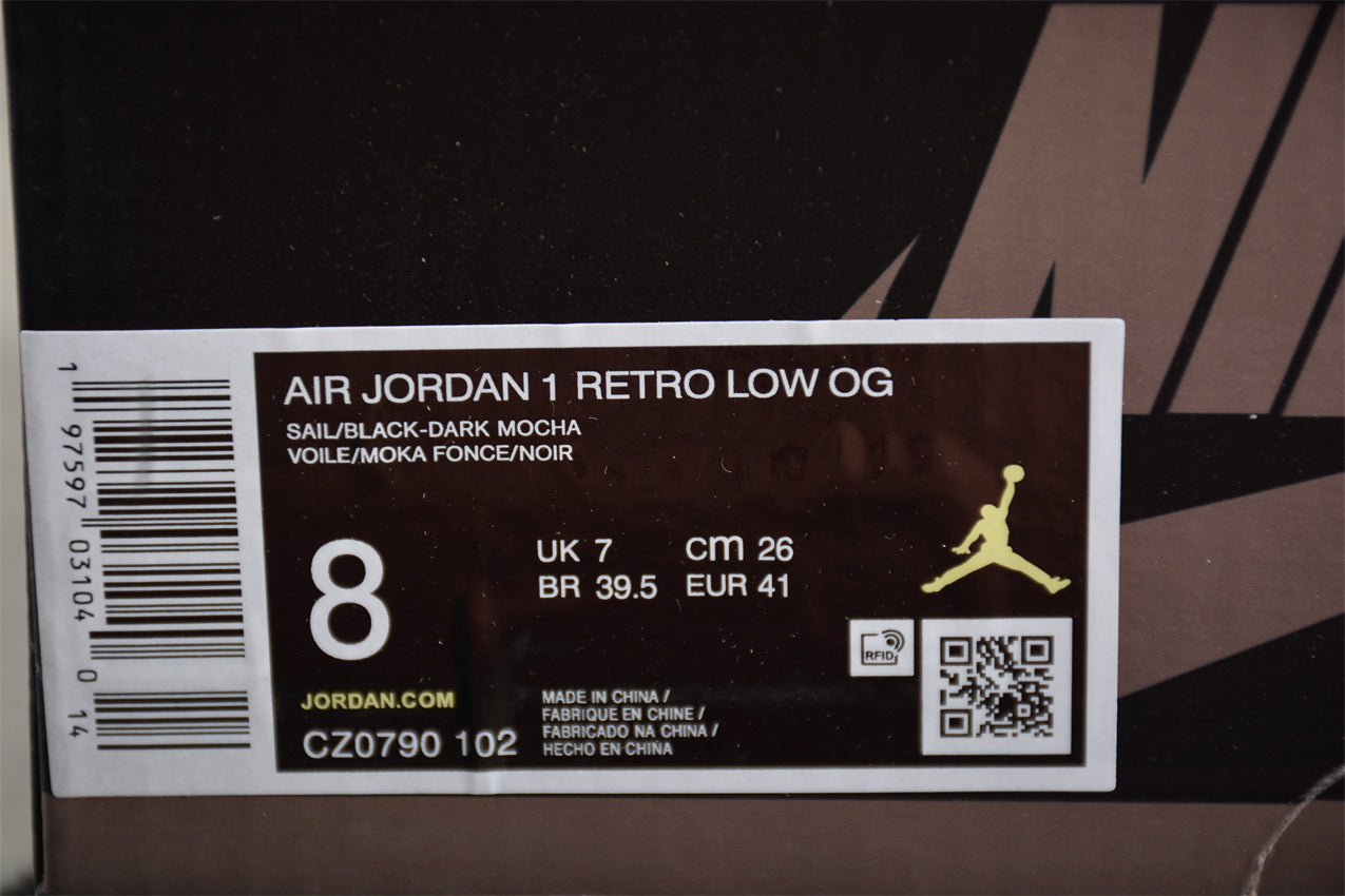 Air Jordan 1 Low Sail/Black Dark Mocha - Best Reps Website 2025
