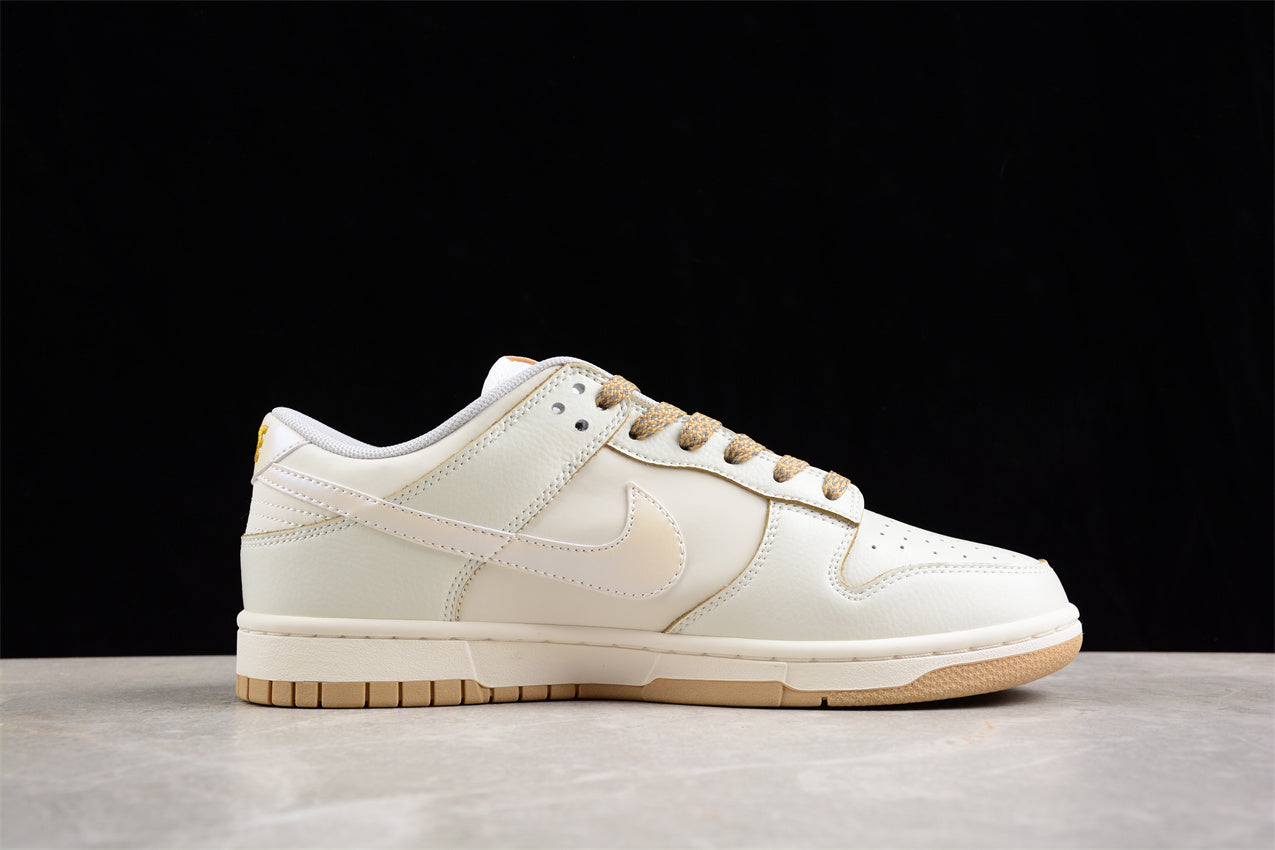 Nike Dunk Low Unisex Basketball Sneakers in Ivory/Brown - Best Reps Website 2025