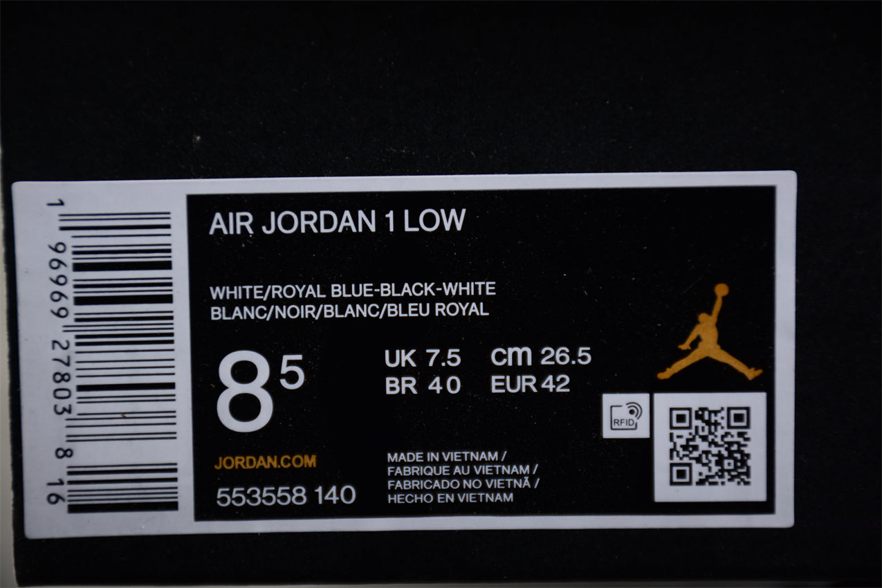 Nike Air Jordan 1 Low "White Royal Toe" Blue Black - Best Reps Website 2025