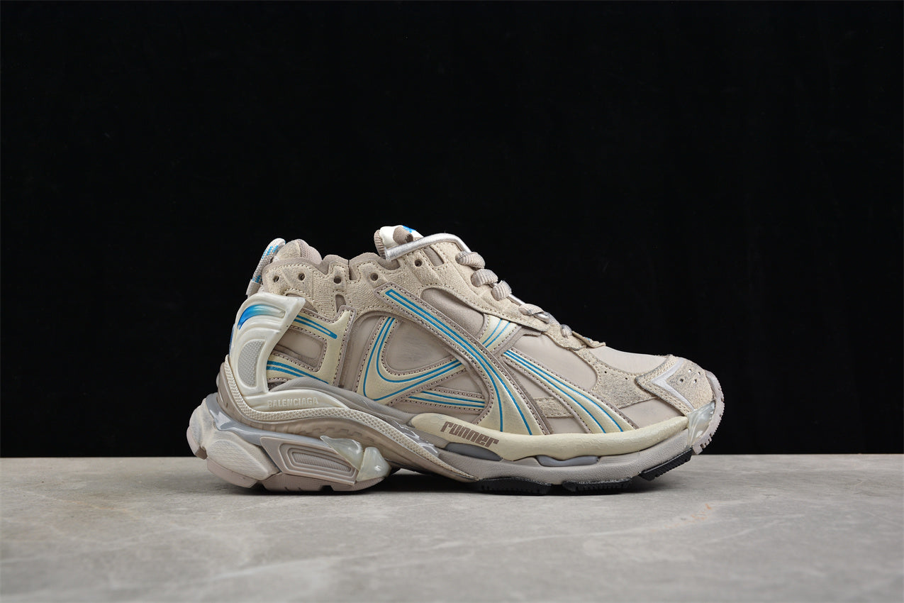 Balenciaga Women's Runner Sneaker in Taupe/Blue - Best Reps Website 2025
