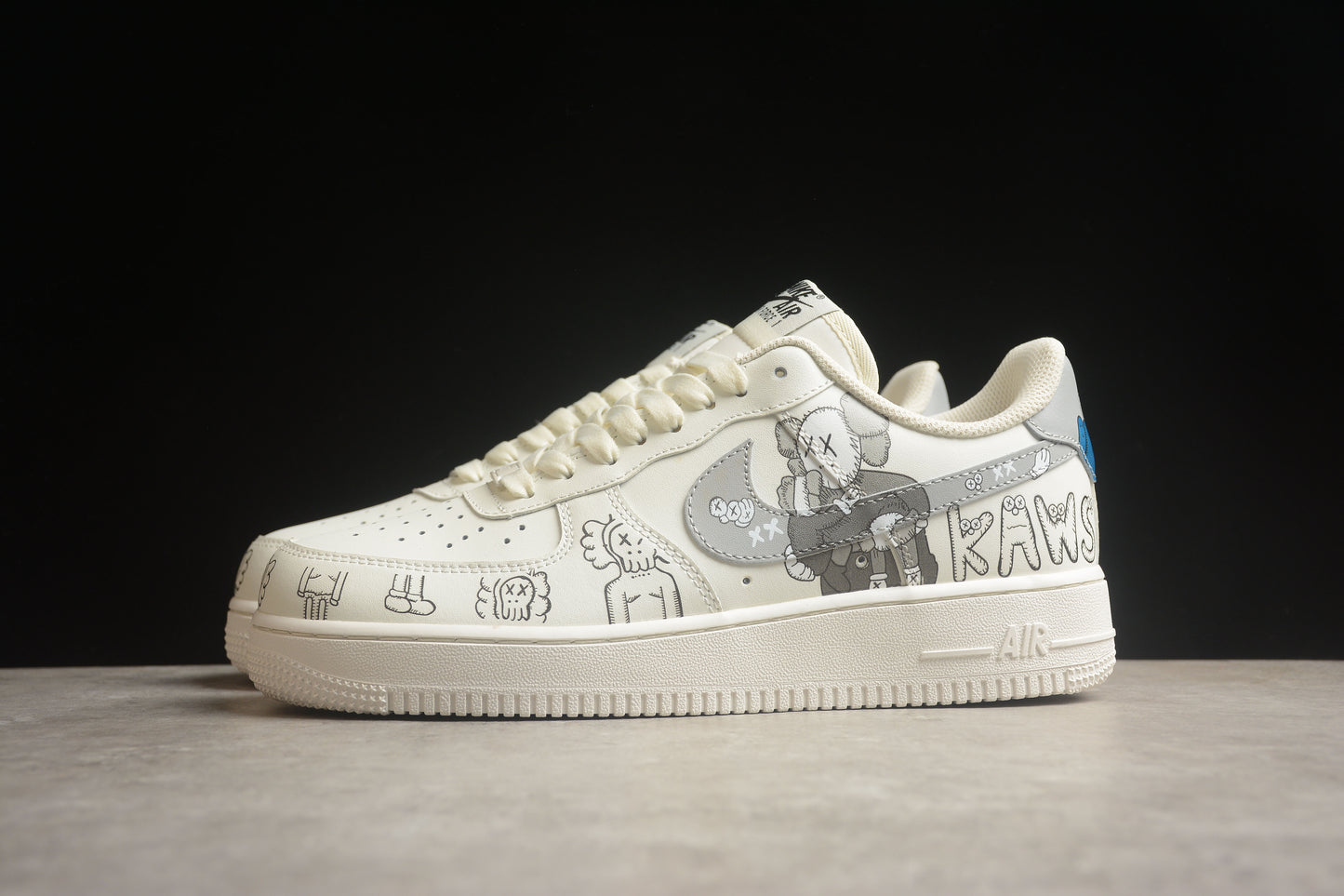 Custom Nike Air Force 1 x KAWS 1 Beige/Grey