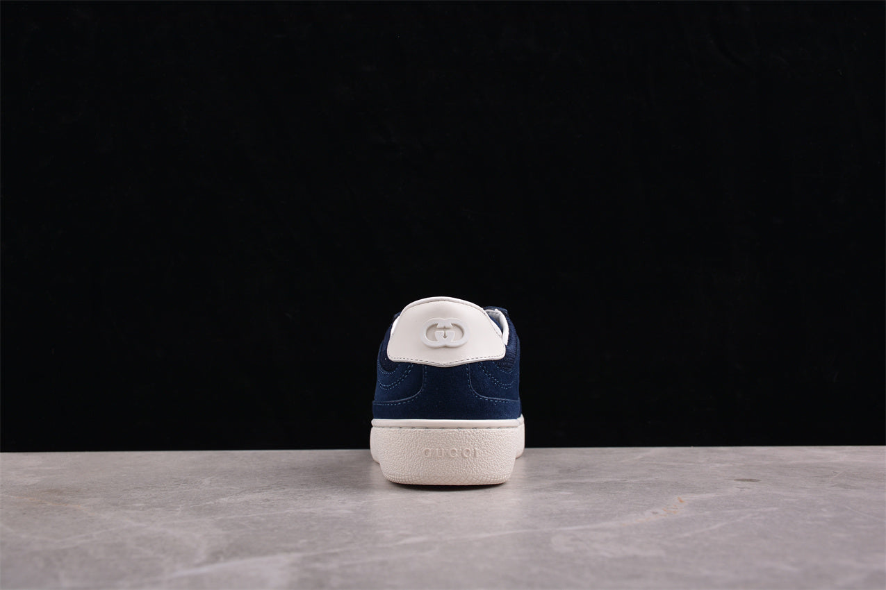 Gucci Interlocking G Men's Blue/White Suede Low Top Sneakers - Best Reps Website 2025