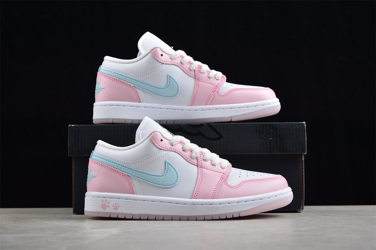 NIKE AIR JORDAN 1 LOW “White/Pink Foam/Glacier Blue” - Best Reps Website 2025