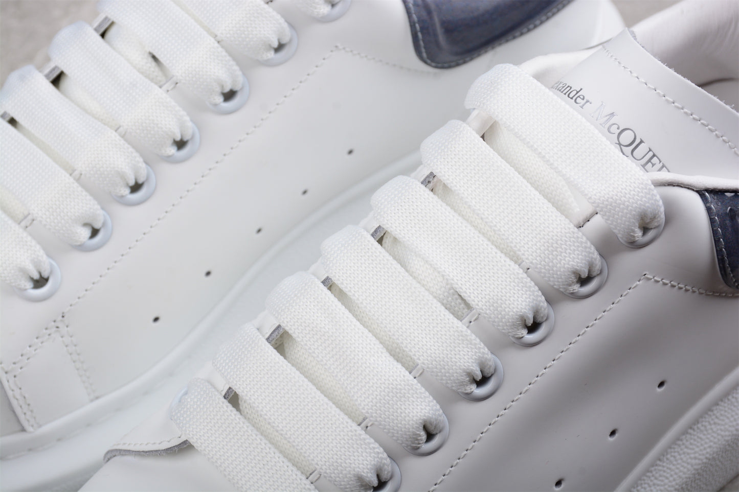 Alexander McQueen Oversized Sneaker in White/Navy - Best Reps Website 2025
