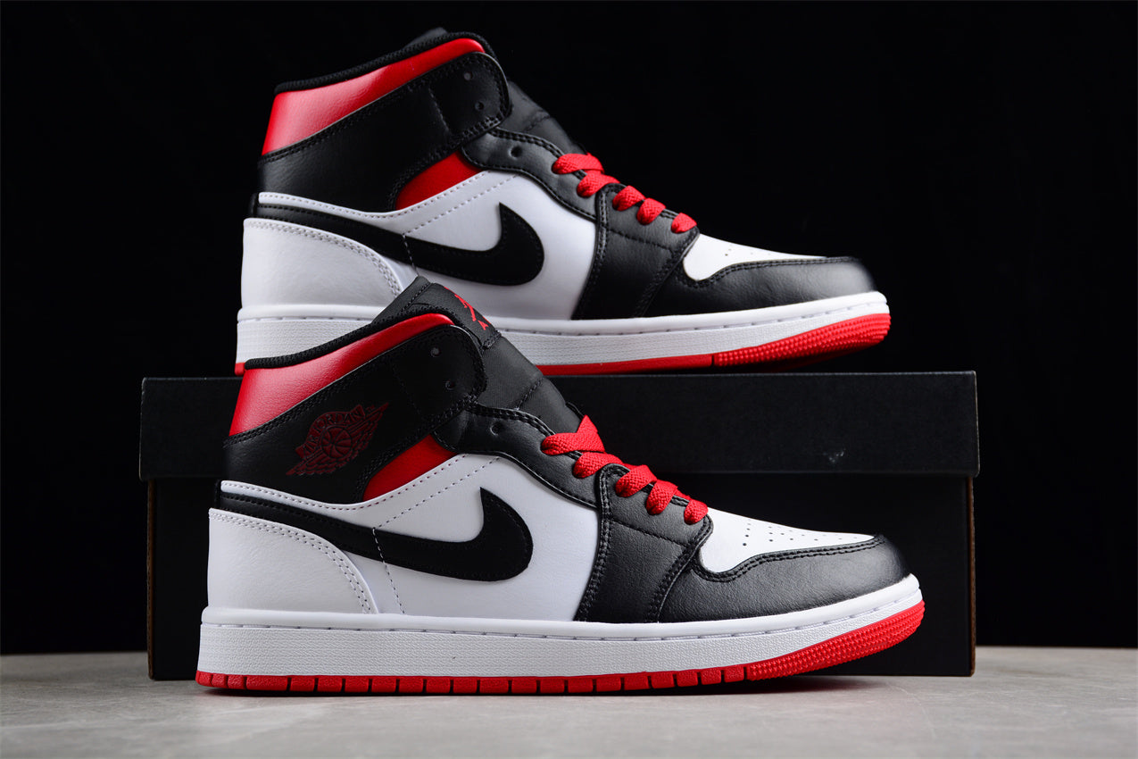 Nike Air Jordan 1 Mid "White/Black/Gym Red" - Best Reps Website 2025