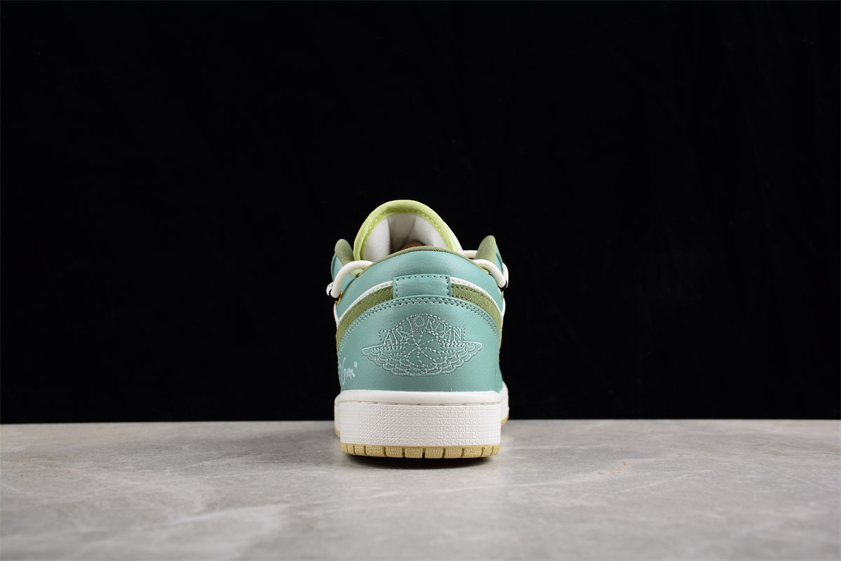 Air Jordan 1 Low Custom Sail White Oil Green - Best Reps Website 2025