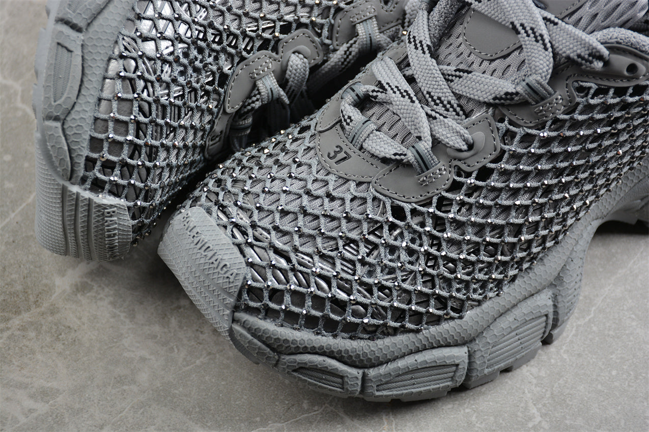 Balenciaga 3XL Fishnet Sneakers – Silver - Best Reps Website 2025