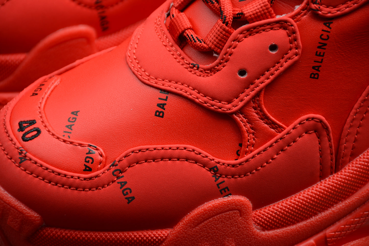 Balenciaga Triple S – Allover Logo Red - Best Reps Website 2025
