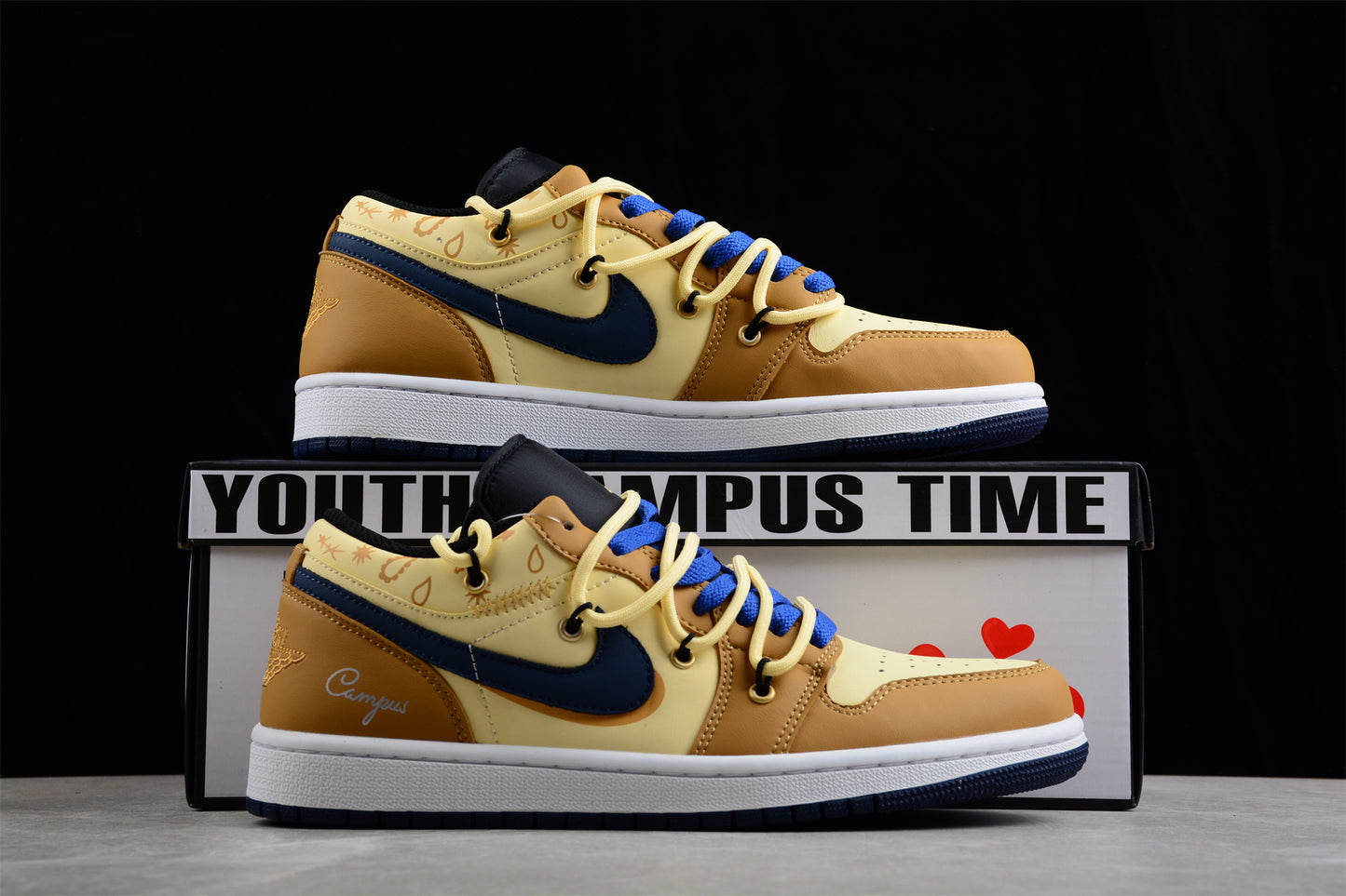 Custom Air Jordan 1 Low "Campus Time" tan, beige 553558-062 - Best Reps Website 2025