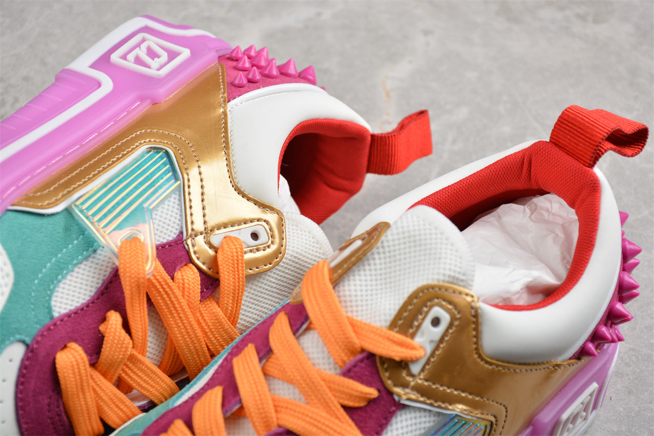 Christian Louboutin Astroloubi Spiked Leather in Pink/Golden