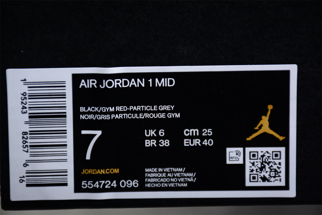 Nike Air Jordan 1 Mid "Shadow Red Black Particle Grey" - Best Reps Website 2025