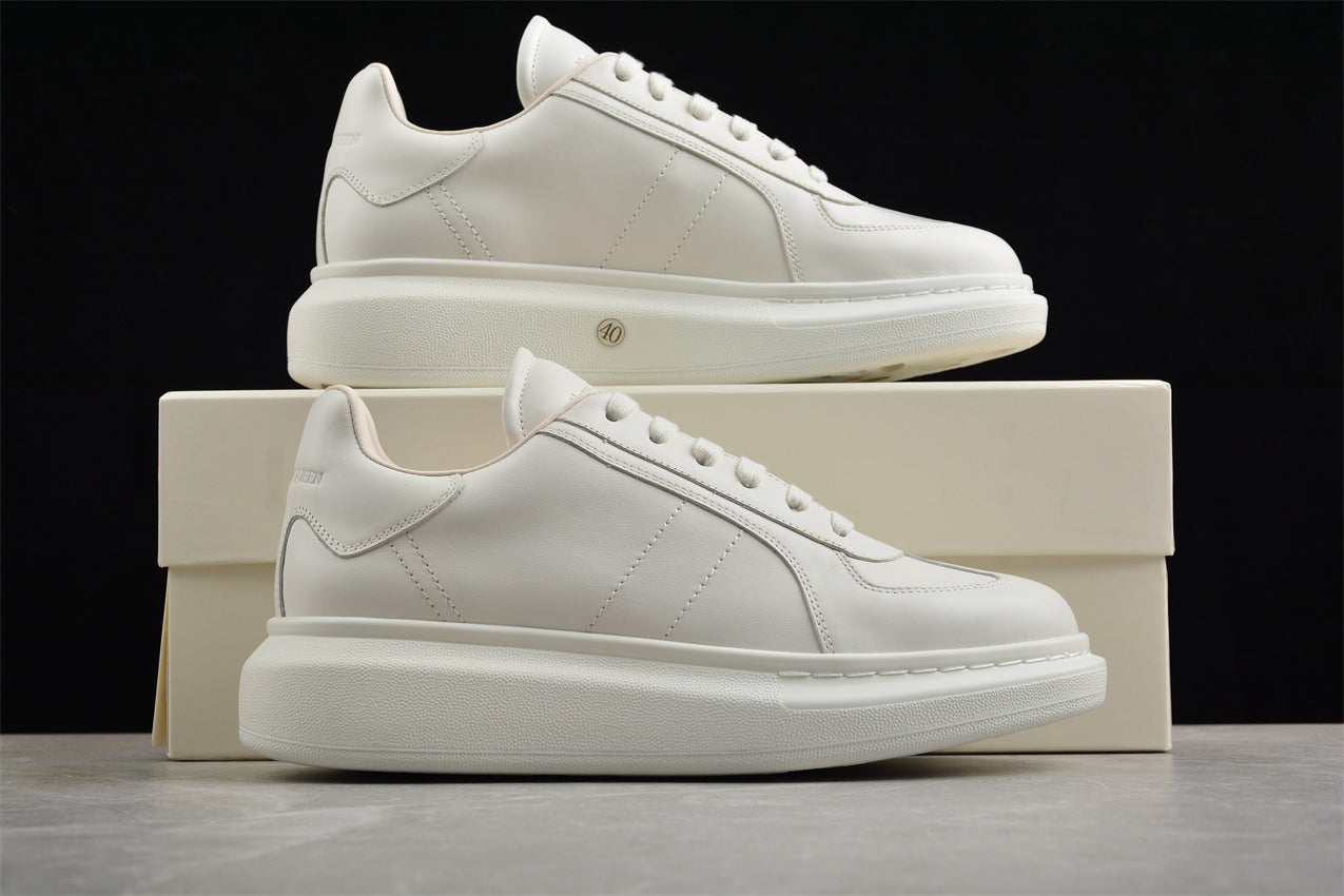 Alexander McQueen Oversized Leather Sneakers in White - Best Reps Website 2025