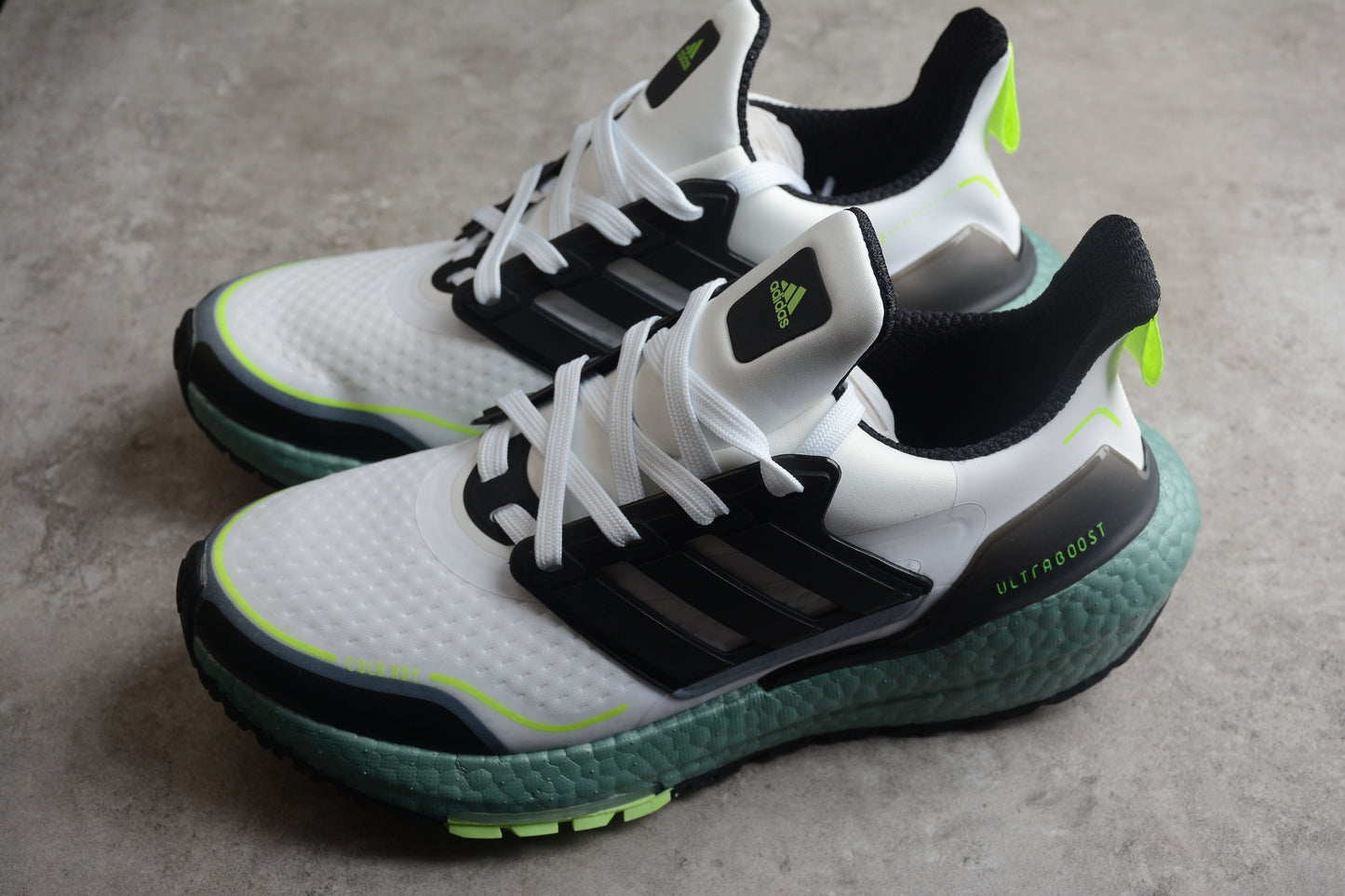 adidas UltraBoost 21 COLD.RDY ‘White Signal Green’.