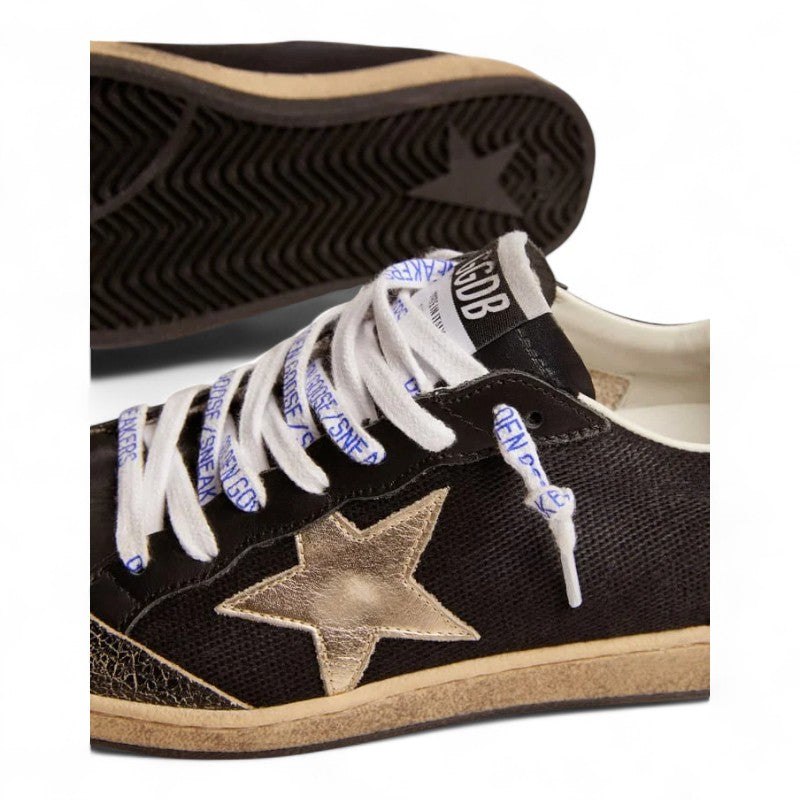 Black canvas Ball Star sneakers with platinum-colored star