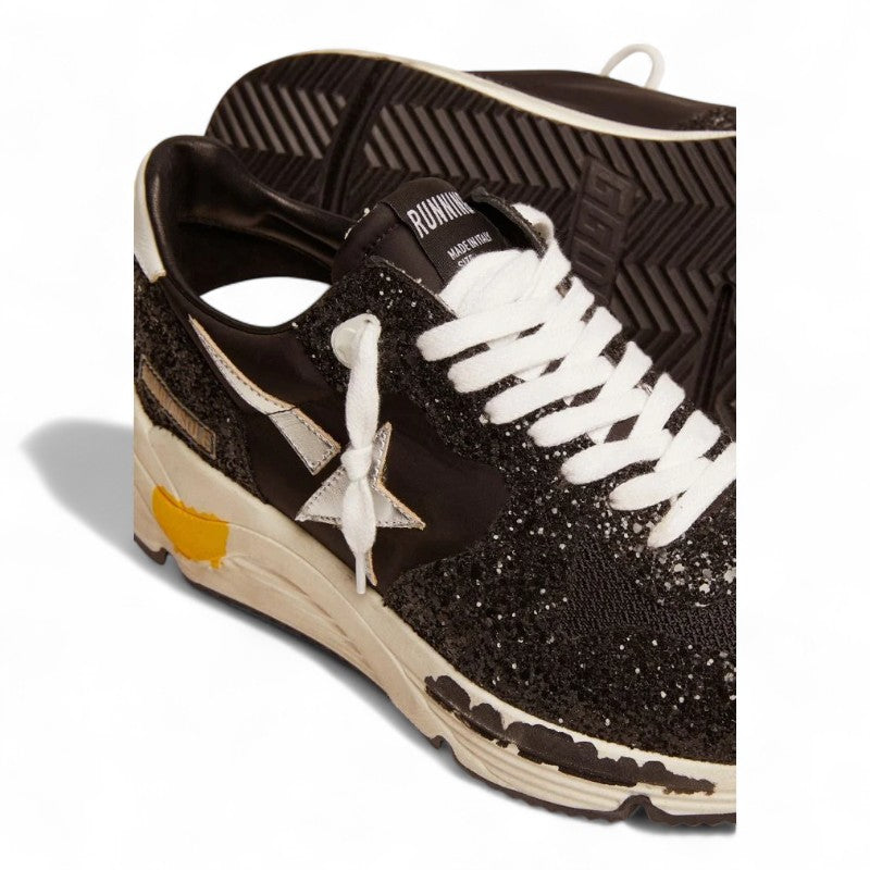 Running Sole sneakers in black nylon and glitter with silver laminated leather star - Best Reps Website 2025