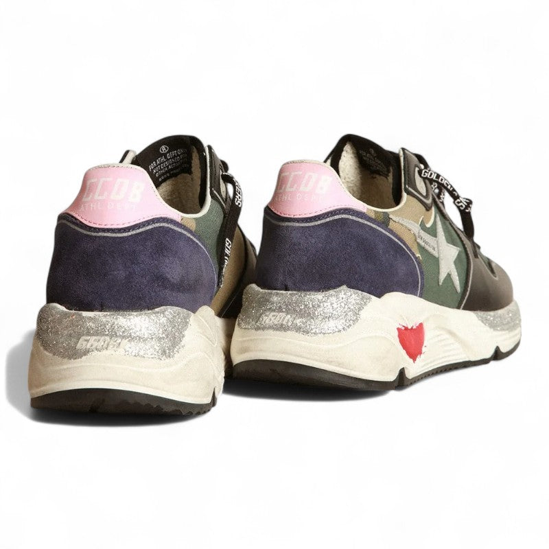 Running Sole sneakers in camouflage canvas with silver laminated leather star and baby-pink leather - Best Reps Website 2025