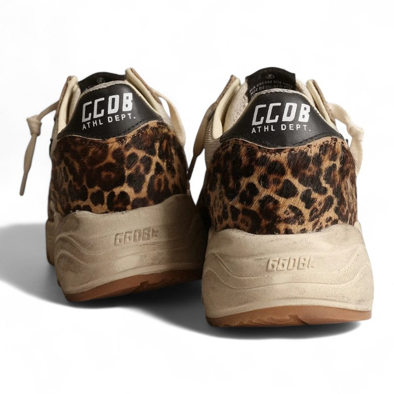 Running Sole sneakers in cream-colored mesh with leopard-print pony skin inserts and black leather s - Best Reps Website 2025