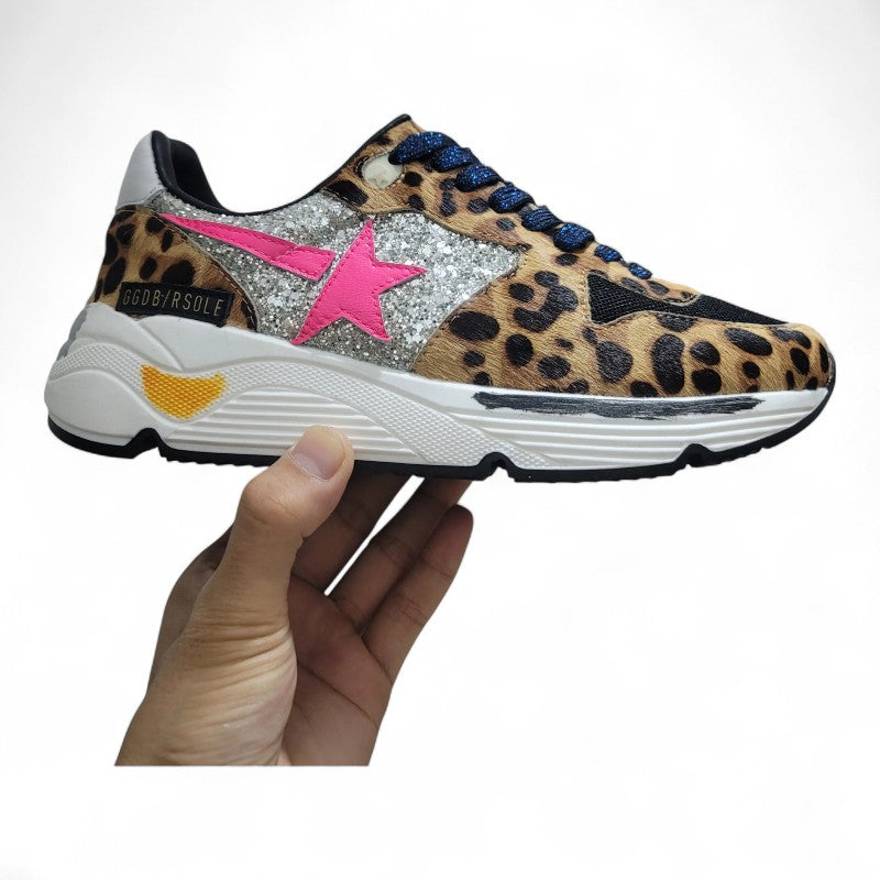 Running Sole sneakers in leopard-print pony skin with glitter inserts - Best Reps Website 2025