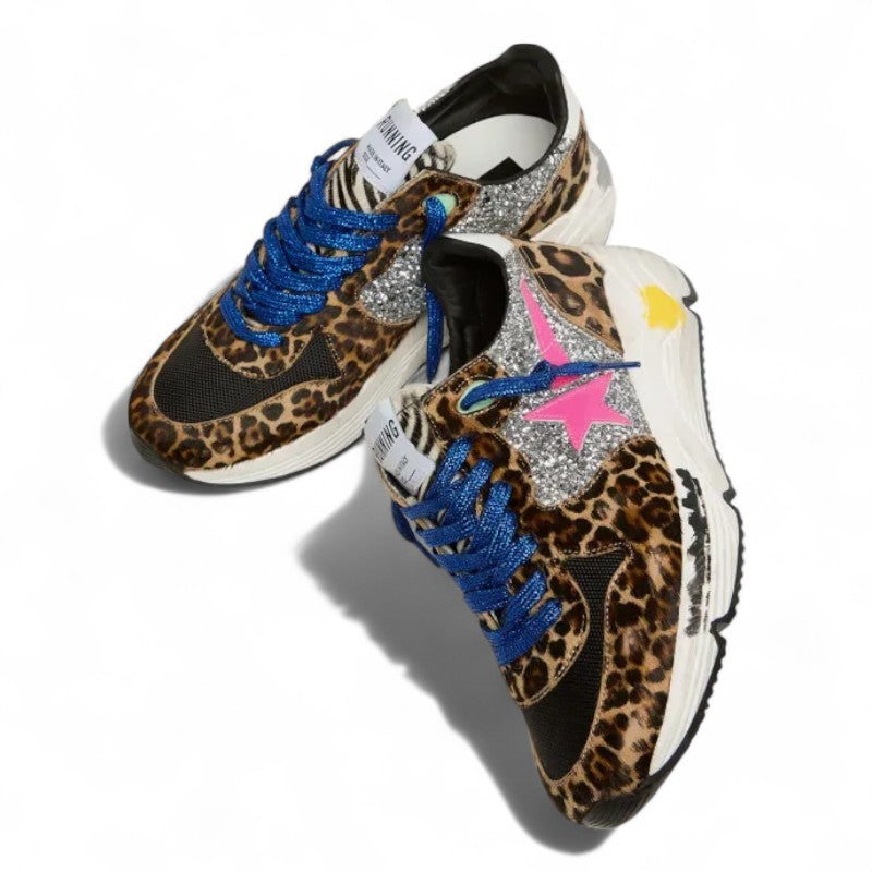 Running Sole sneakers in leopard-print pony skin with glitter inserts - Best Reps Website 2025