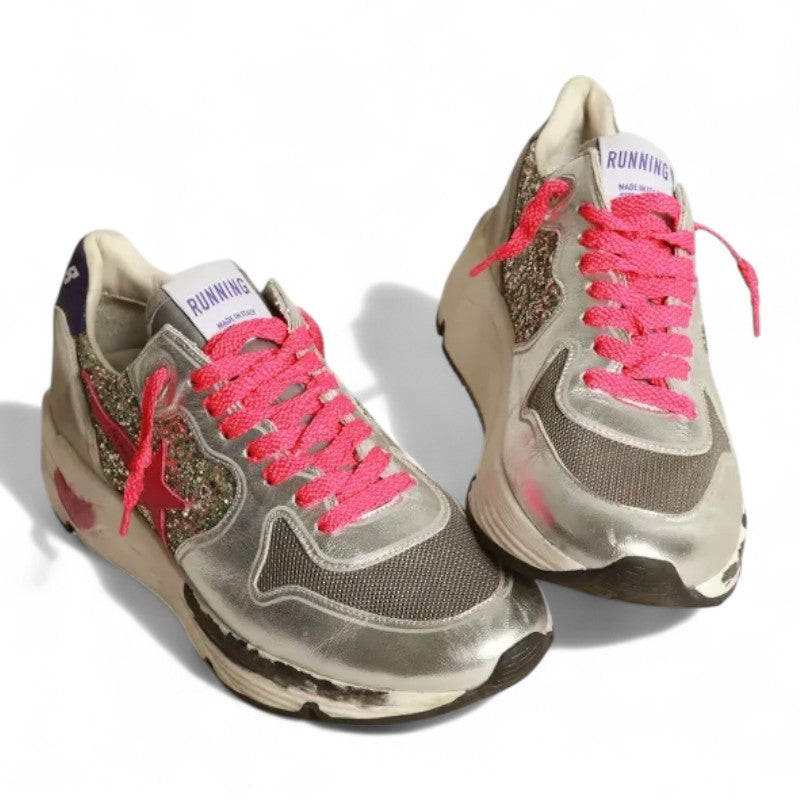Running Sole sneakers in metallic leather and glitter - Best Reps Website 2025