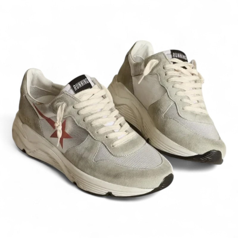 Running Sole sneakers in silver laminated leather with ice-gray suede inserts - Best Reps Website 2025