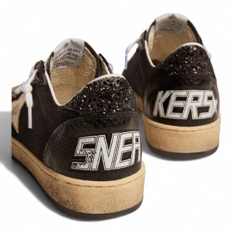 Black canvas Ball Star sneakers with platinum-colored star - Best Reps Website 2025