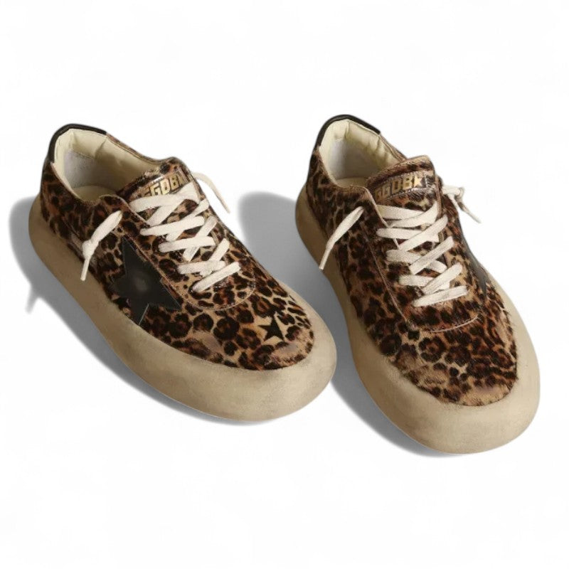 Space-Star shoes in leopard-print pony skin with black leather star and heel tab - Best Reps Website 2025