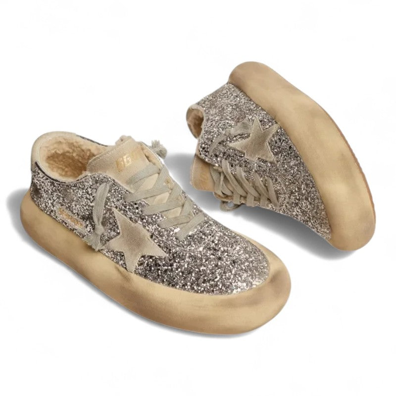 Space-Star shoes in silver glitter with shearling lining - Best Reps Website 2025