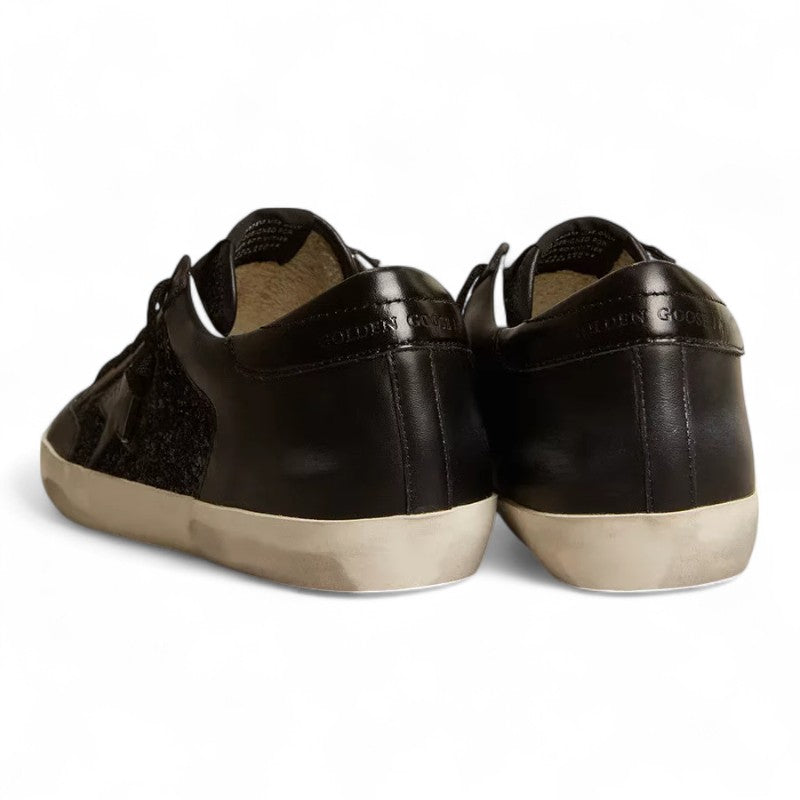 Super-Star in black nappa and glitter with glossy black leather star - Best Reps Website 2025