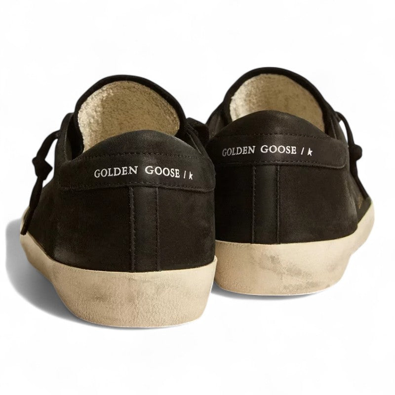 GG Super-Star sneakers in black nubuck with a perforated star and matching heel tab - Best Reps Website 2025