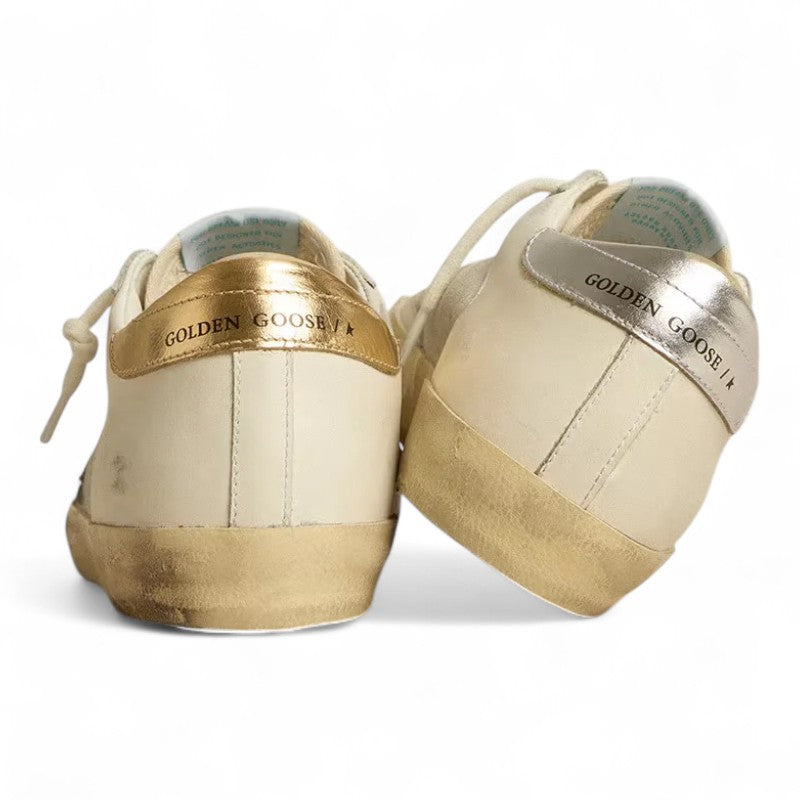 Super-Star sneakers in white leather and suede with silver and gold leather stars - Best Reps Website 2025