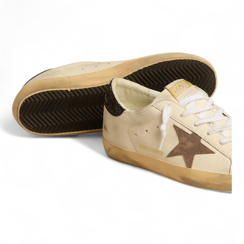 Super-Star LTD sneakers with a laminated leather star and black glitter heel tab - Best Reps Website 2025