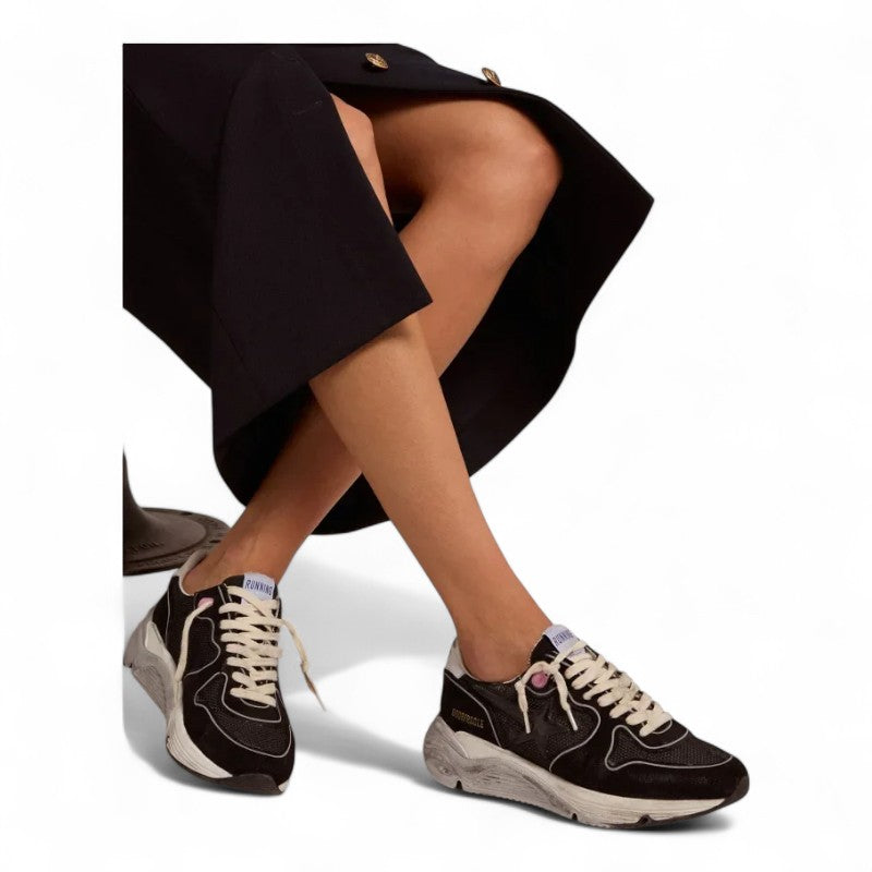 Running Sole sneakers with black mesh and suede upper and 3D star