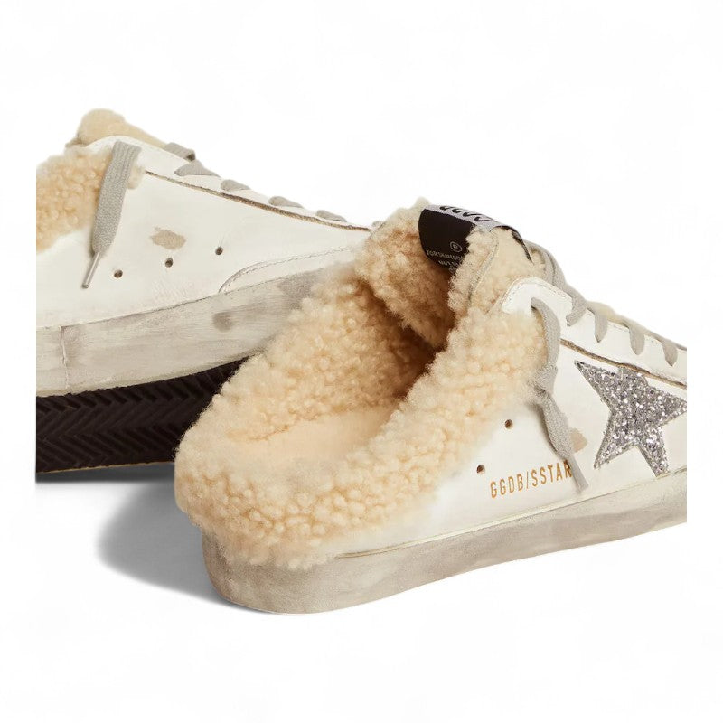 The Super-Star Sabot in white leather with shearling lining - Best Reps Website 2025