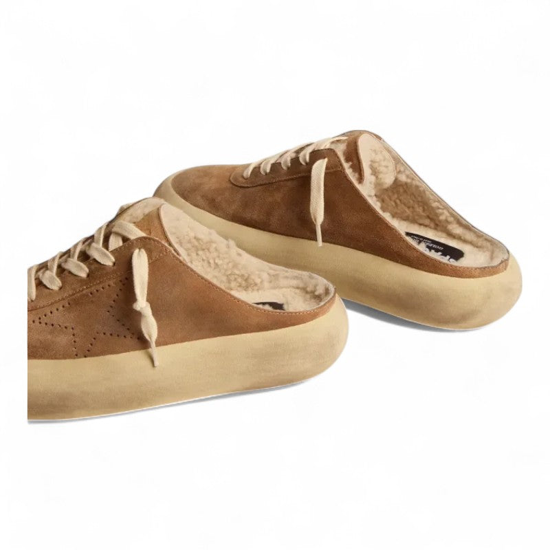 Space-Star Sabot shoes in tobacco-colored suede with shearling lining - Best Reps Website 2025
