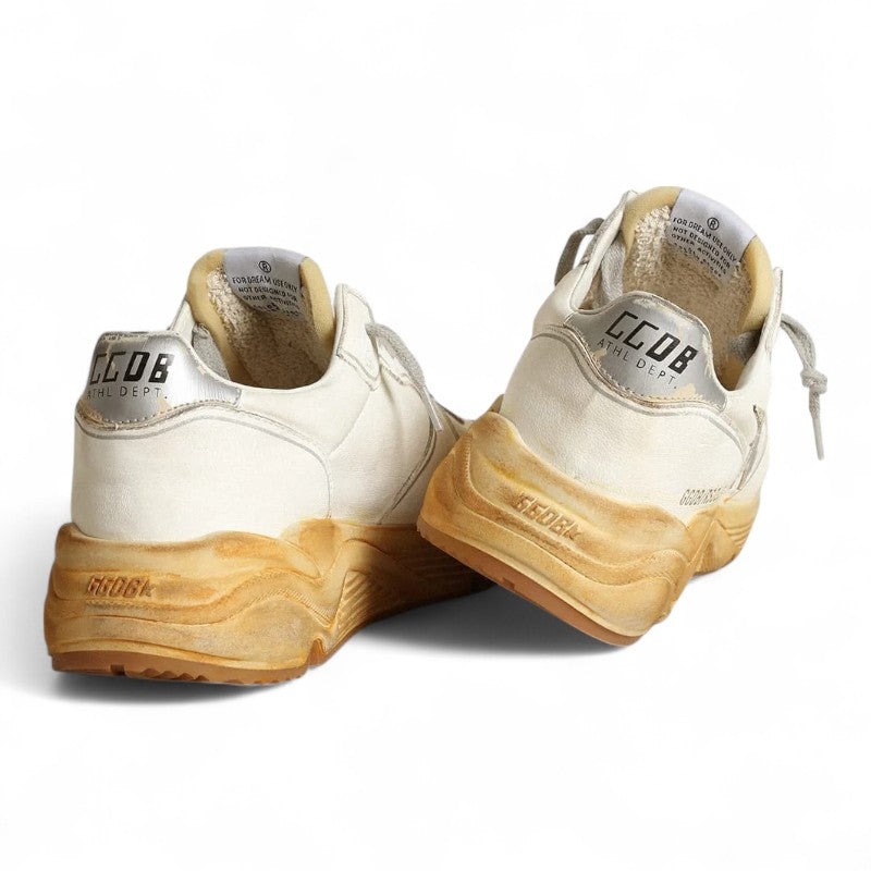 Running Sole sneakers with star and heel tab in leather with silver-colored digital print - Best Reps Website 2025