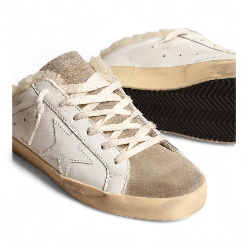 Super-Star Sabots with a white leather star and shearling lining - Best Reps Website 2025