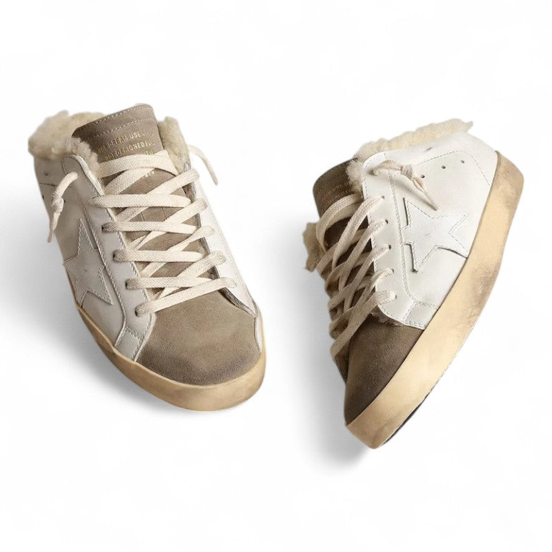 Super-Star Sabots with a white leather star and shearling lining - Best Reps Website 2025