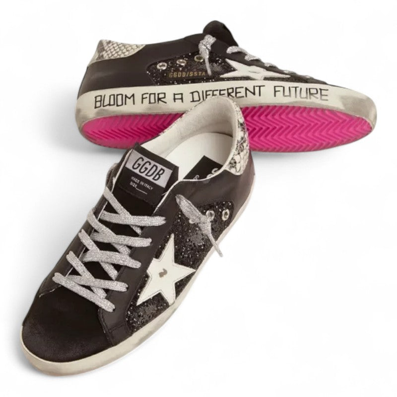 Super-Star sneakers with glitter and handwritten lettering - Best Reps Website 2025
