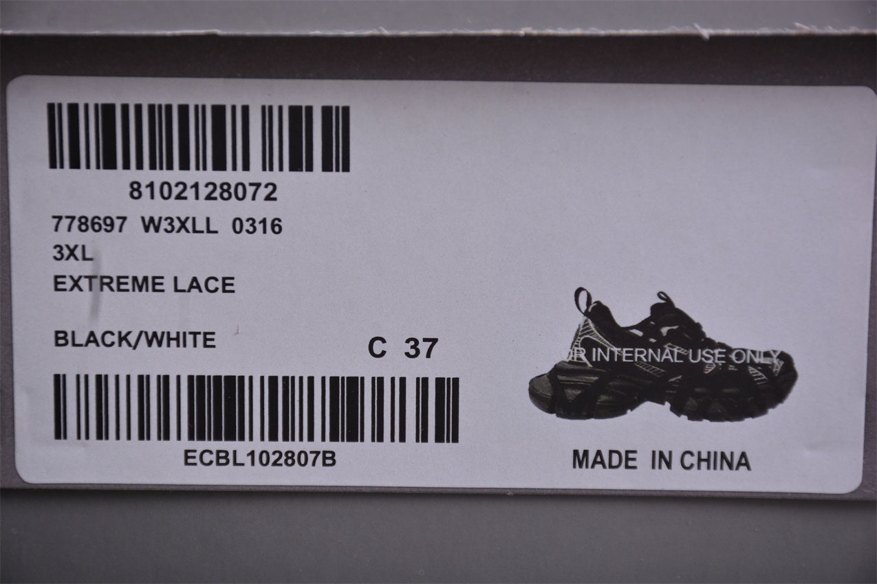 Balenciaga 3XL Extreme Lace Sneaker in Black/White - Best Reps Website 2025