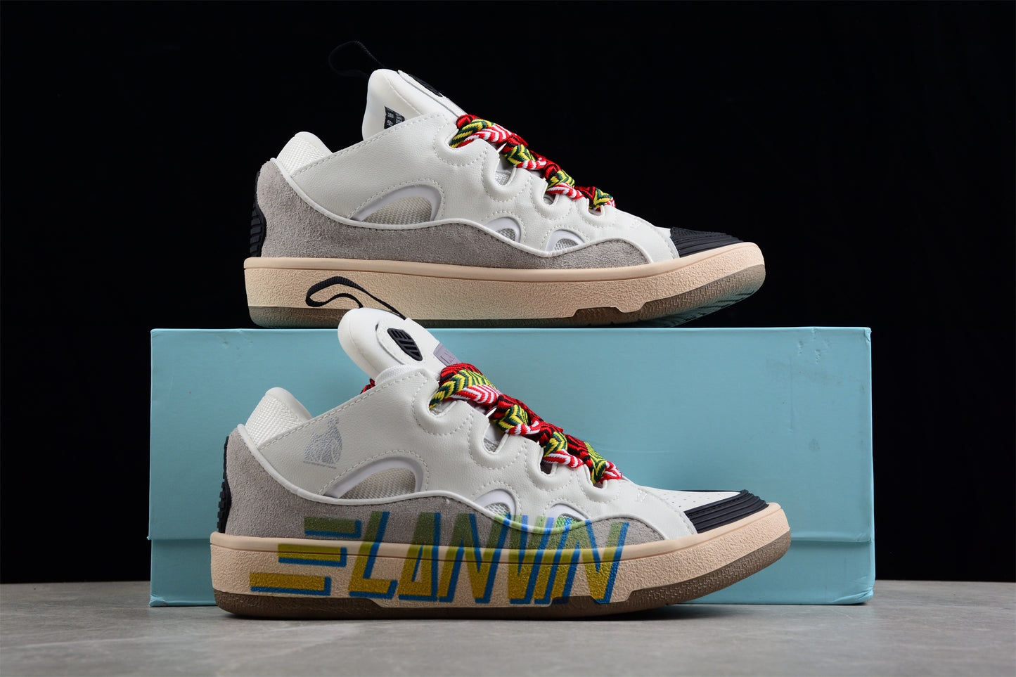 Lanvin Leather Curb Sneaker 'White Ivory'