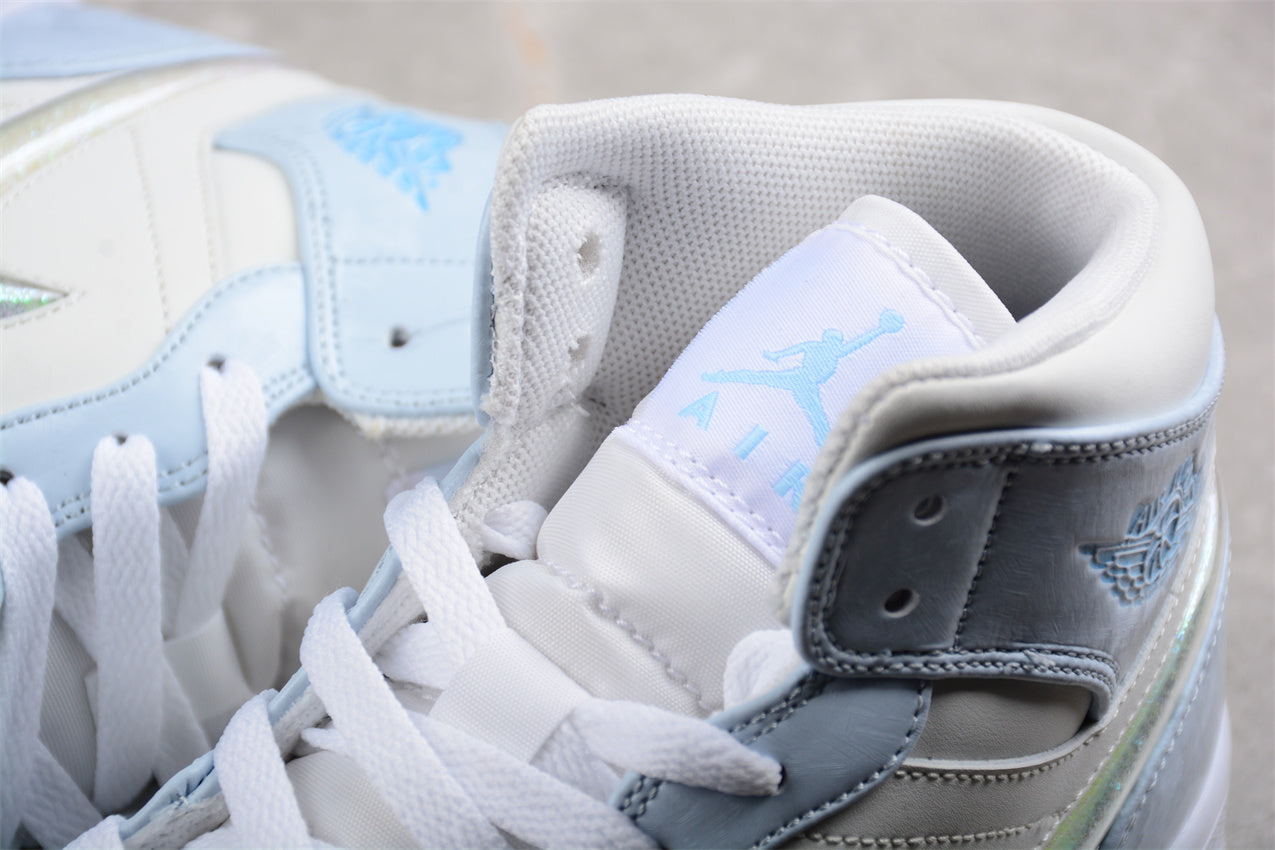 Air Jordan 1 Mid SE "Glitter Swoosh / Ice Blue" - Best Reps Website 2025