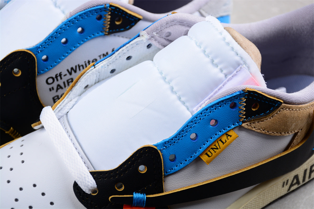 Off-White x Air Jordan 1 Low OG Custom – "UNC-Inspired"