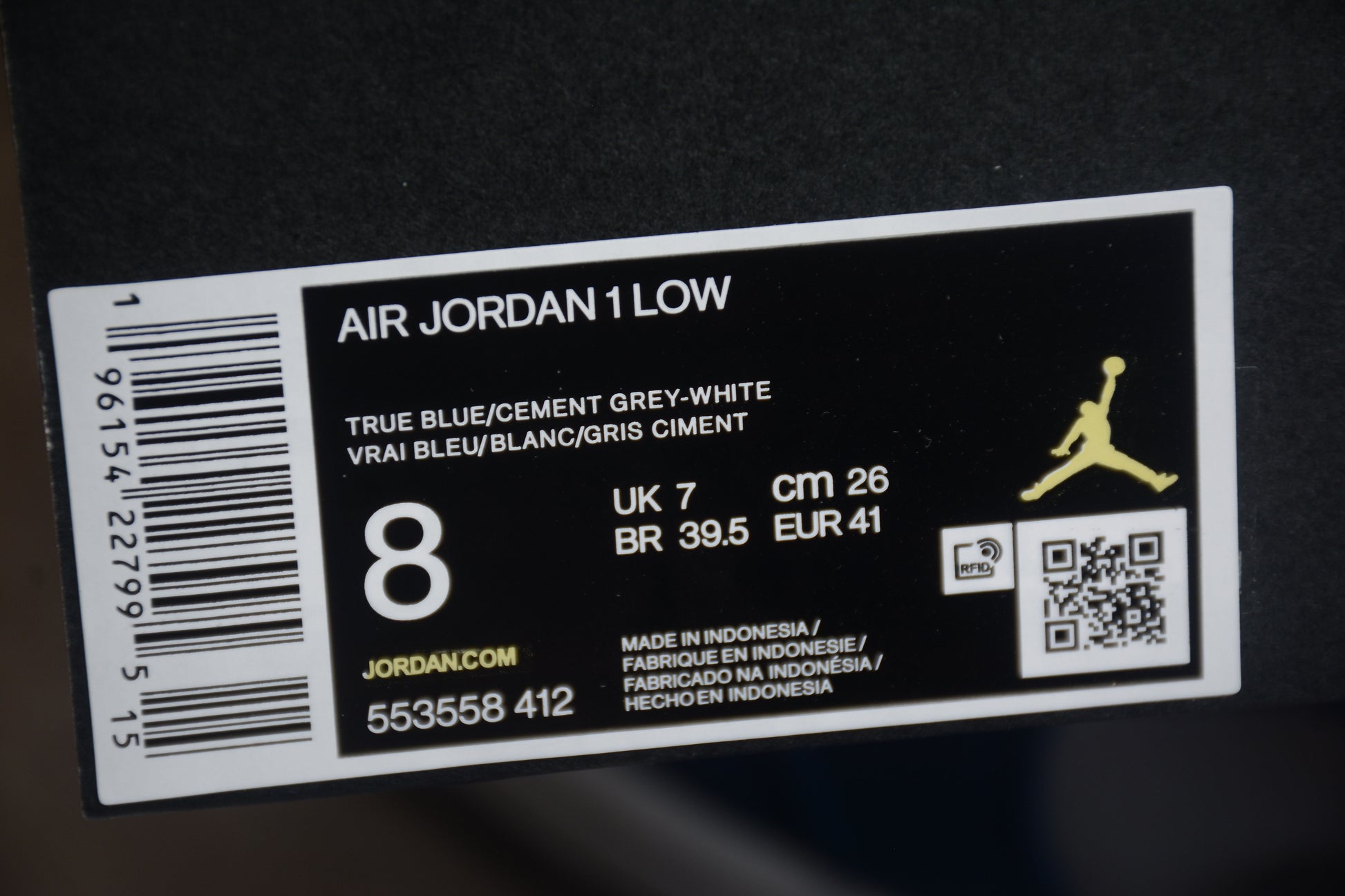 Nike Air Jordan 1 Low "True Blue/Cement Grey"