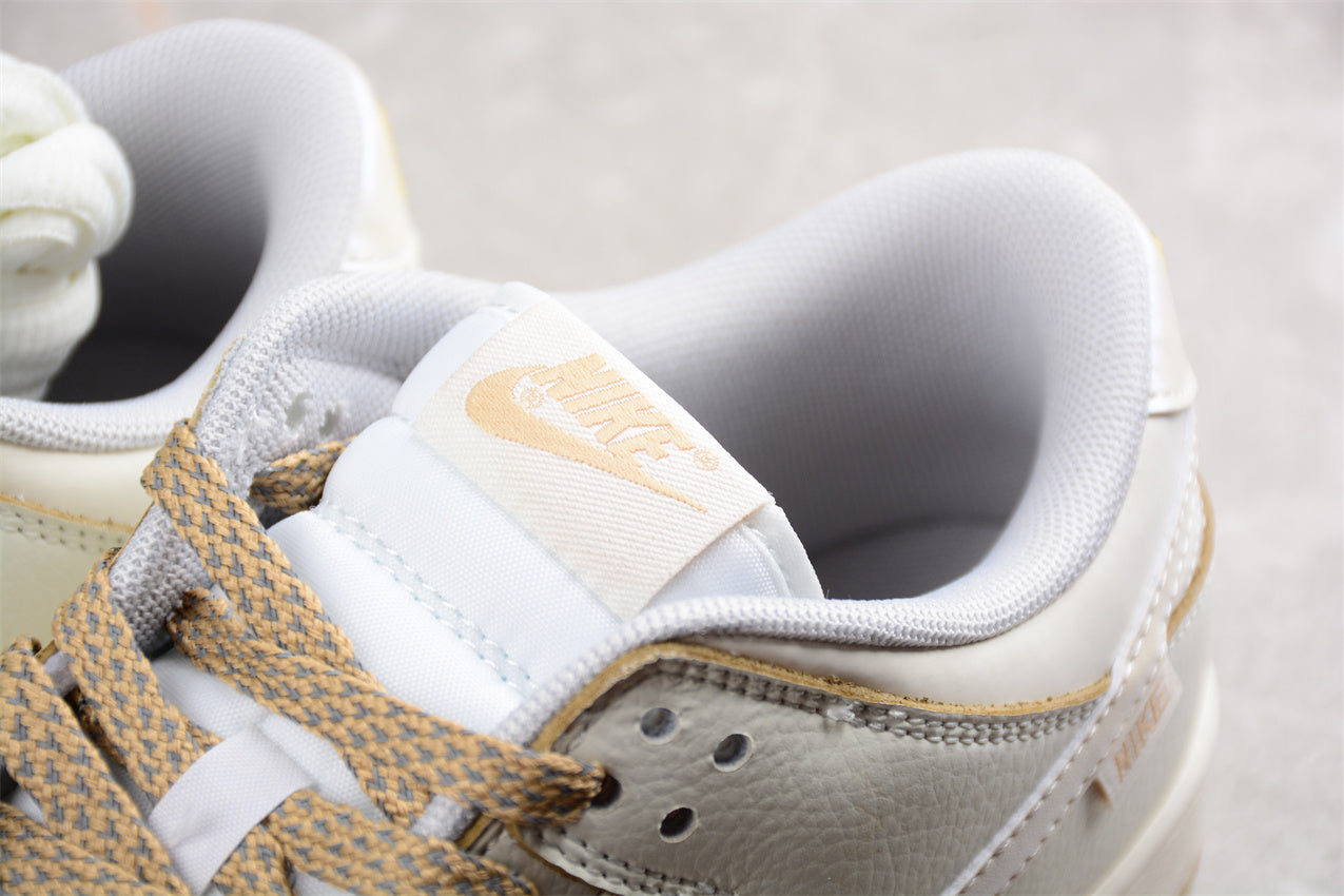 Nike Dunk Low Unisex Basketball Sneakers in Ivory/Brown - Best Reps Website 2025