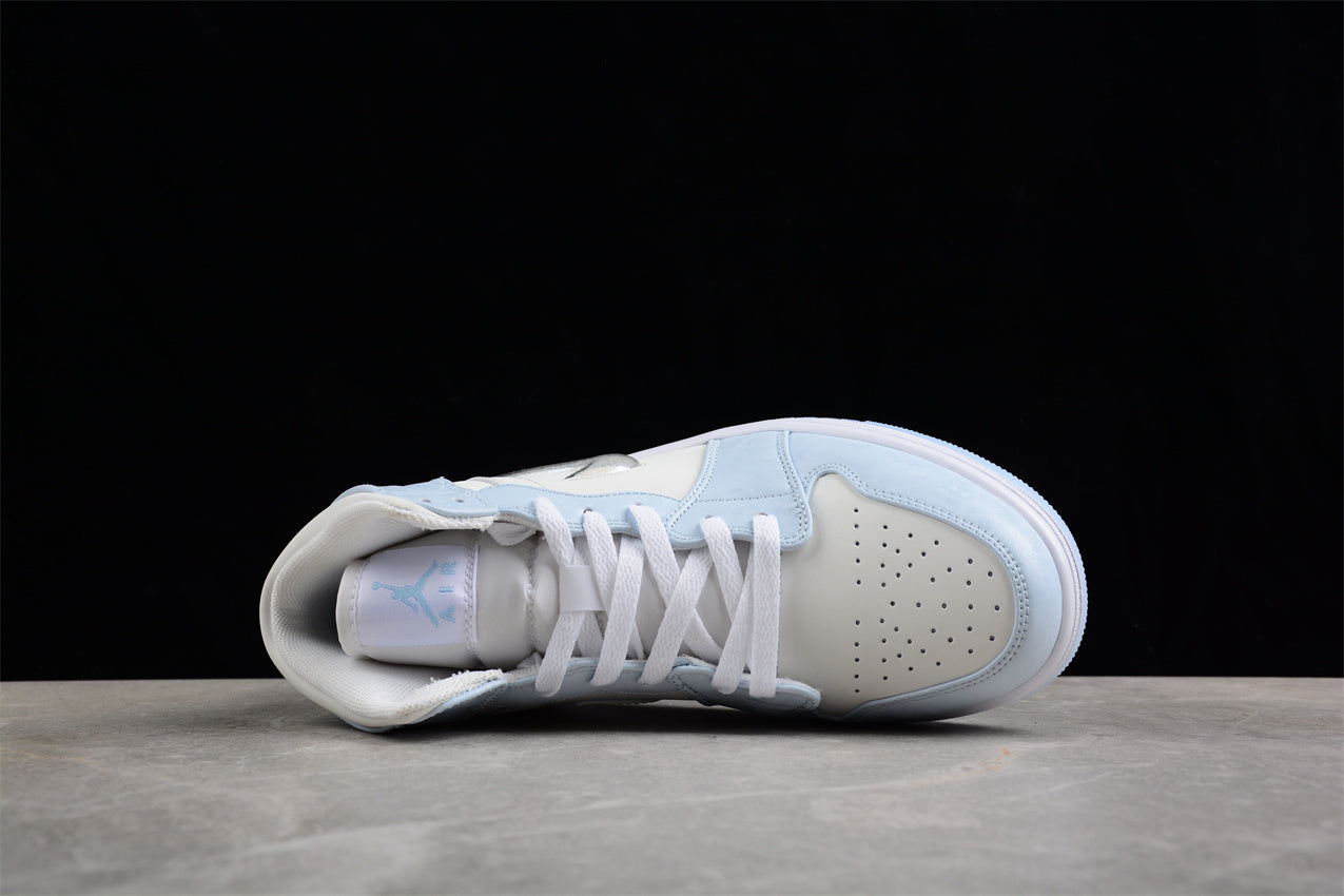 Air Jordan 1 Mid SE "Glitter Swoosh / Ice Blue" - Best Reps Website 2025