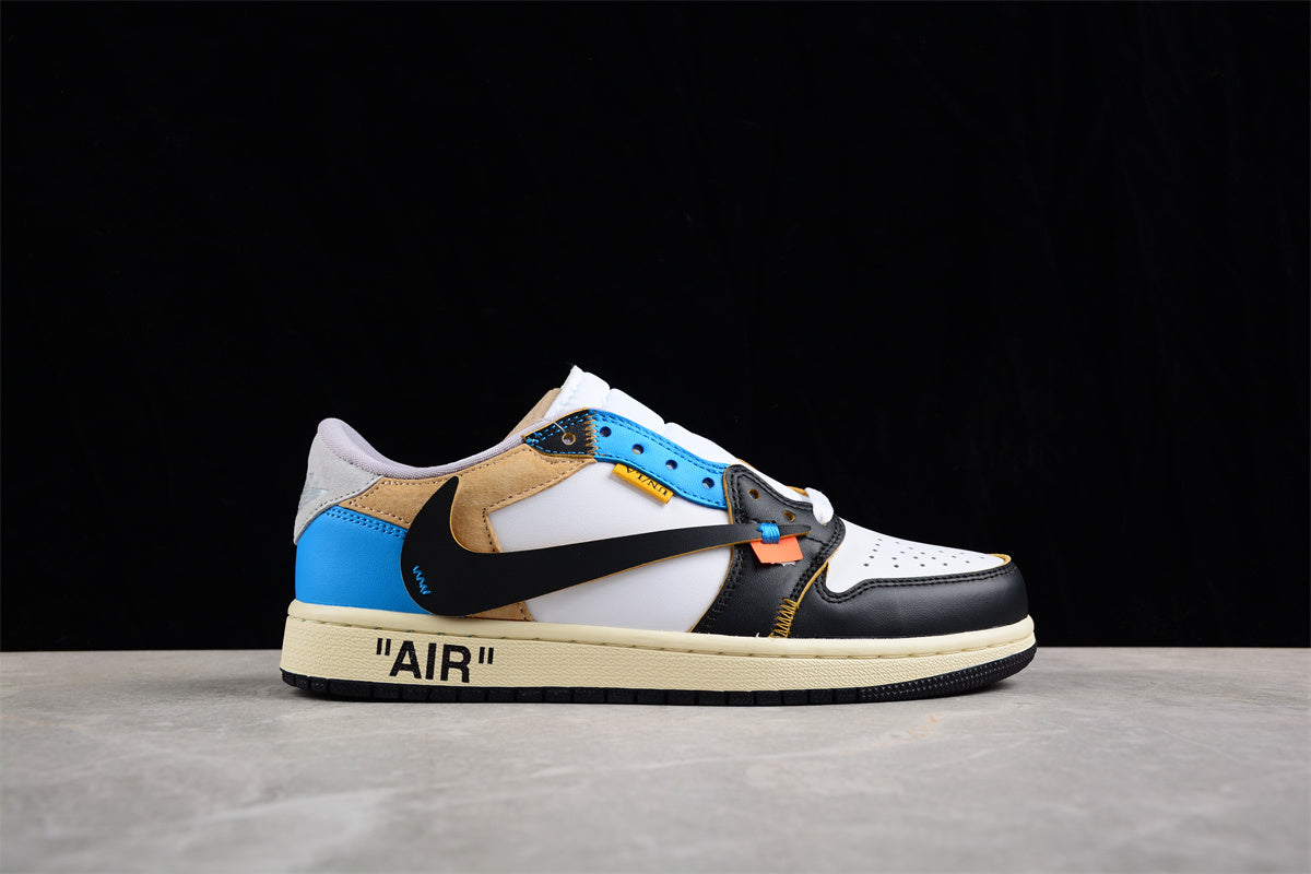 Off-White x Air Jordan 1 Low OG Custom – "UNC-Inspired"