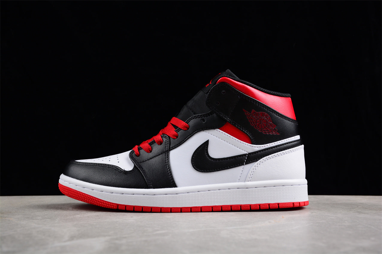 Nike Air Jordan 1 Mid "White/Black/Gym Red" - Best Reps Website 2025