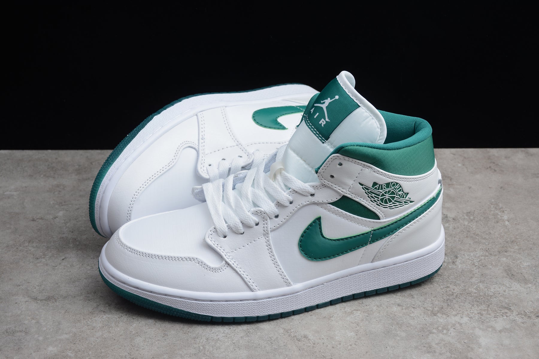 Air Jordan 1 Mid "White/Mystic Green" - Best Reps Website 2025