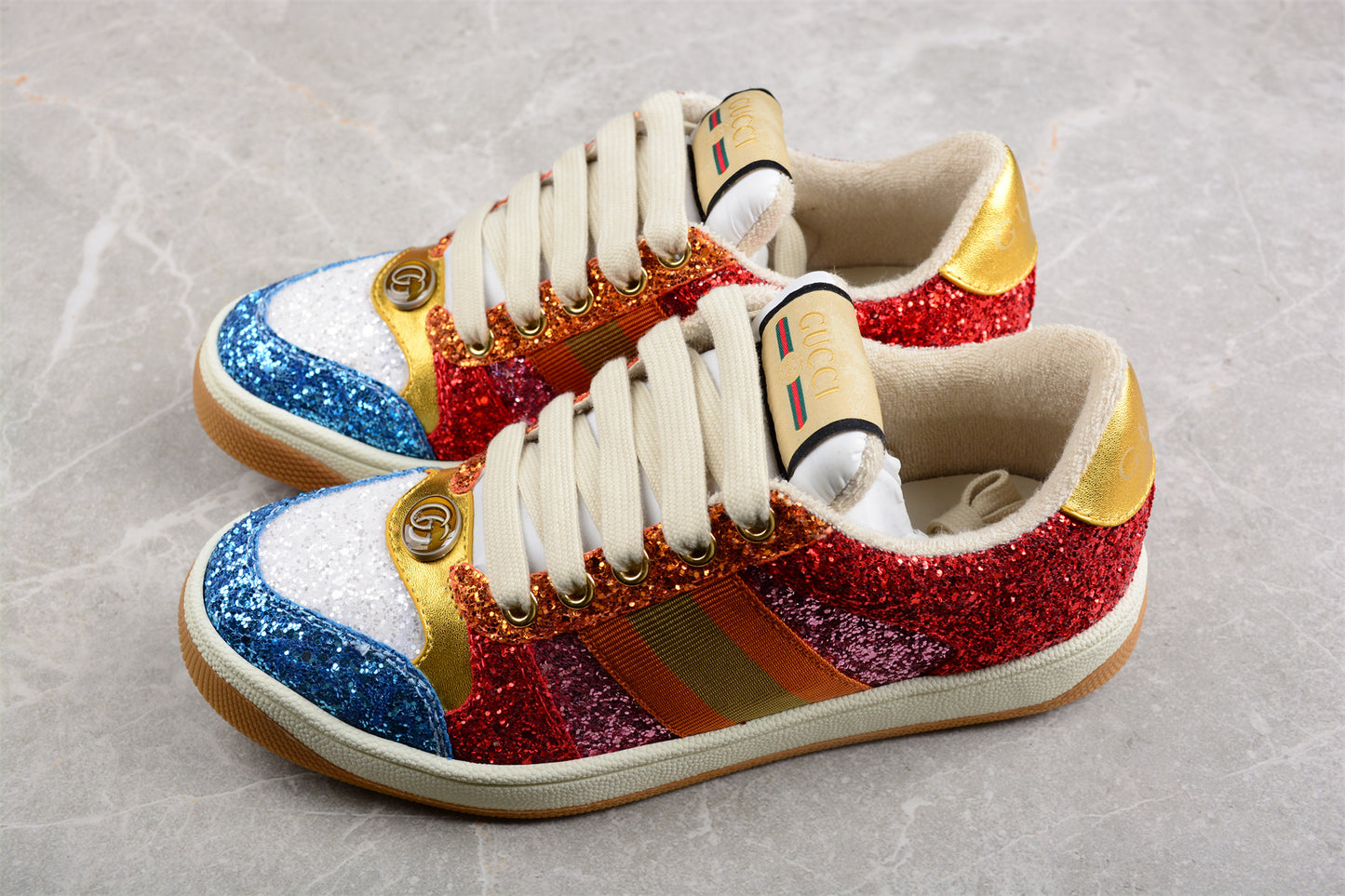 Gucci Glitter-Embellished Screener Sneakers - Best Reps Website 2025